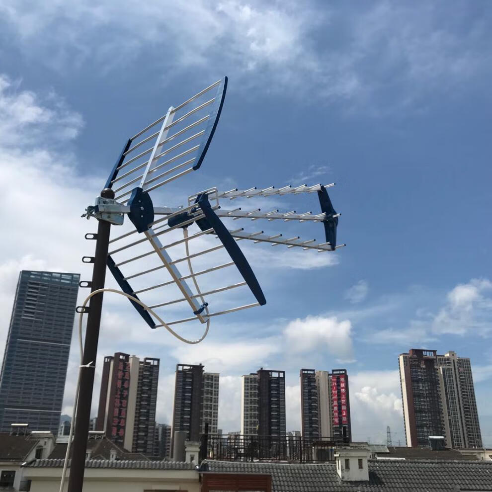 dtmb增益远程电视室外地面波接收鱼骨八木数码数字高清天线天蓝色5m