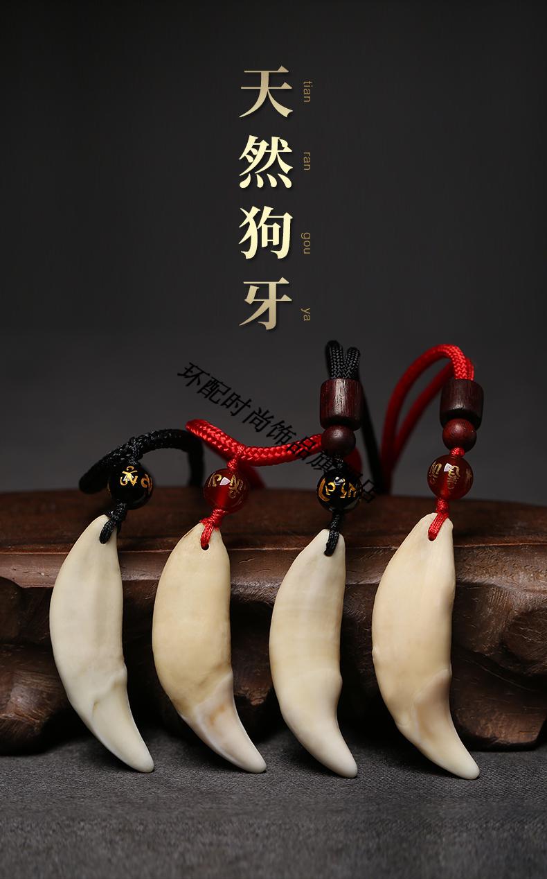 老凤凰 狼牙吊坠真狼牙吊坠男士黑狗牙项链女狗牙齿随身挂件男 4.1-4.