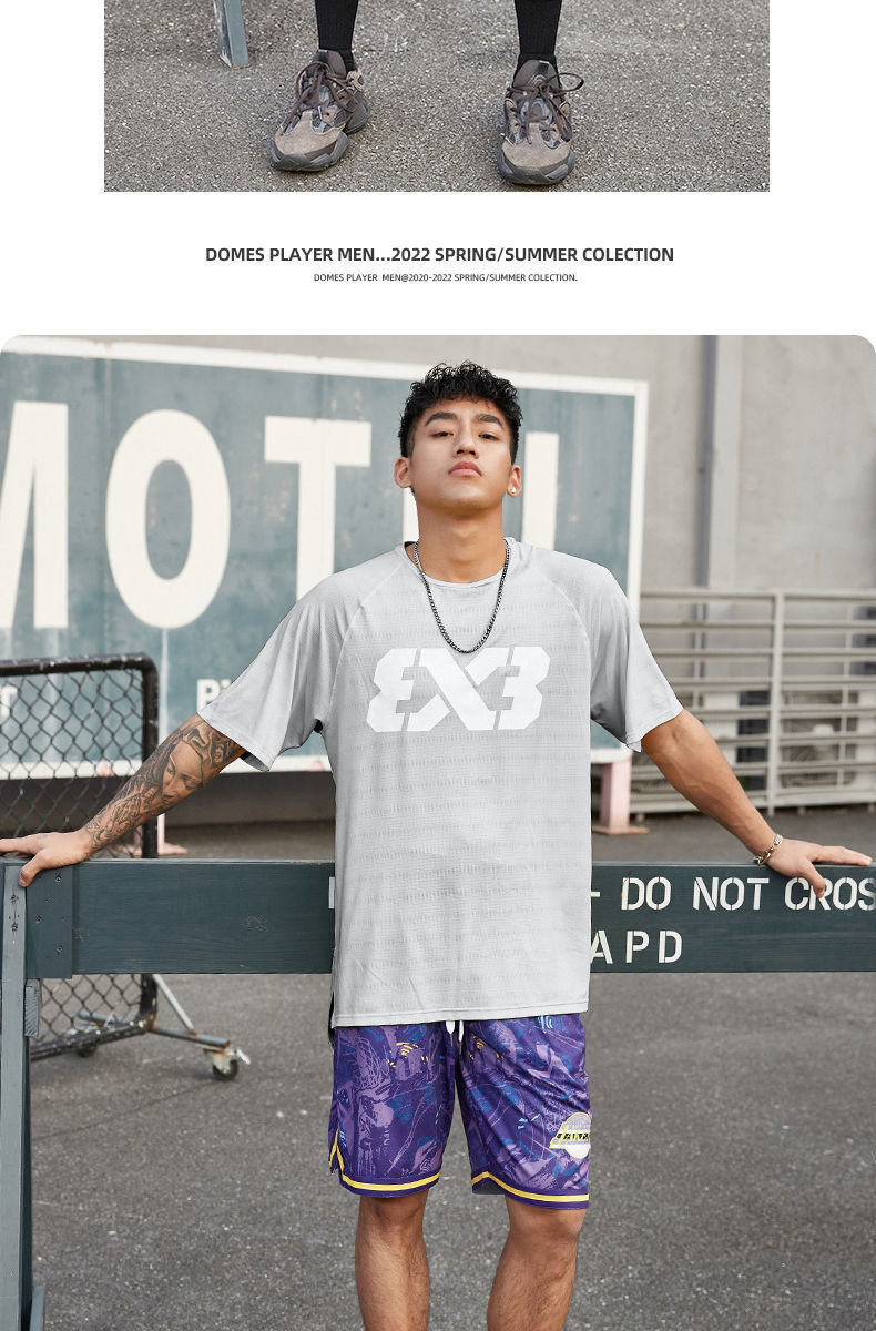 3x3篮球短袖男投篮训练服速干透气薄款夏季圆领运动t恤健身美式女3x3