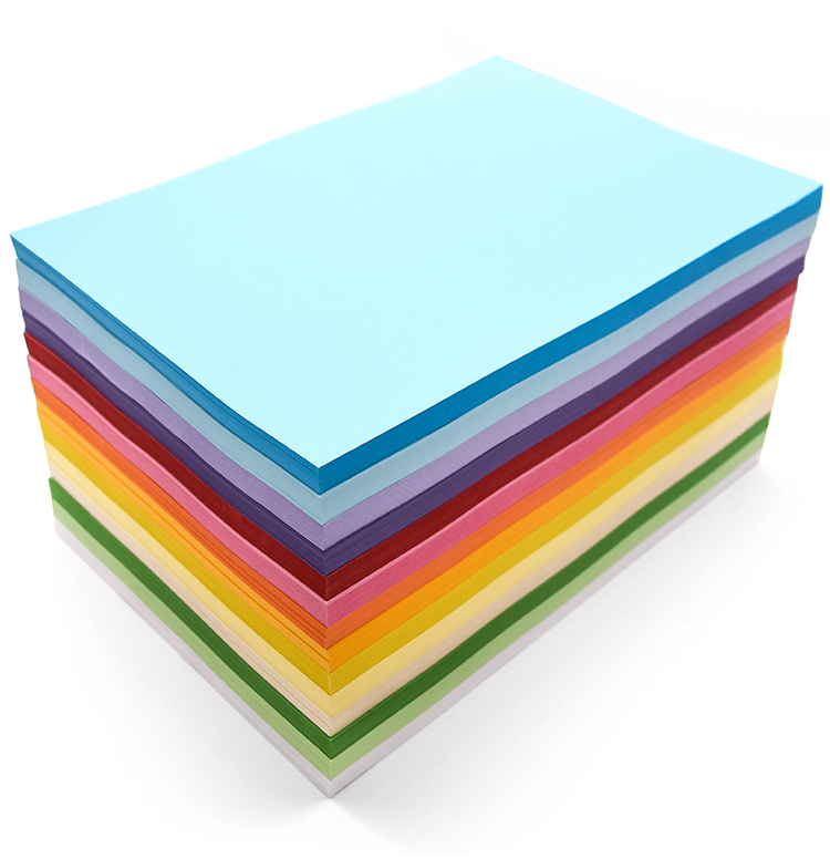 彩色a4打印复印纸彩纸80g草稿纸办公用纸儿童手工折纸绘画混色装彩色