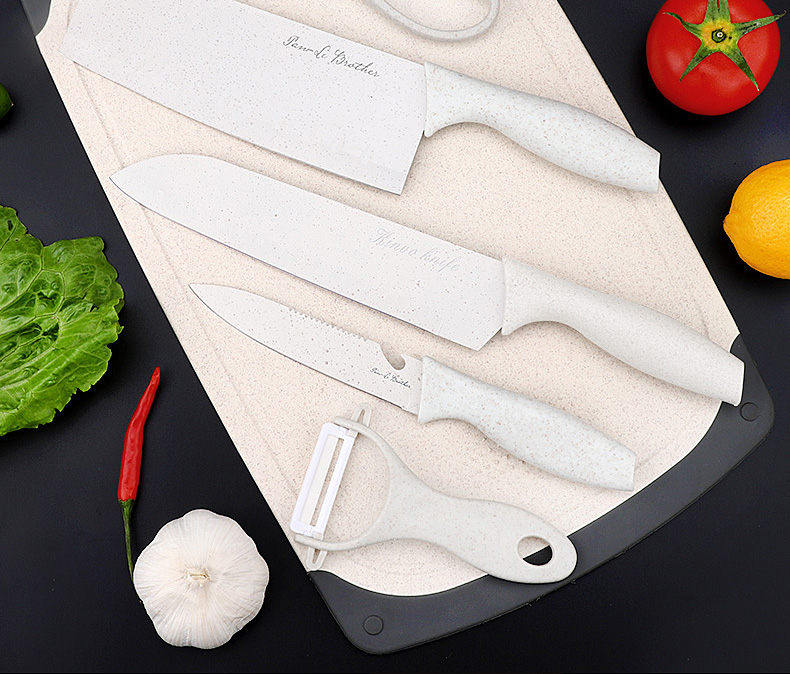 菜刀案板套装小麦菜板厨房家用粘板案板辅食刀具套装宿舍切水果砧板