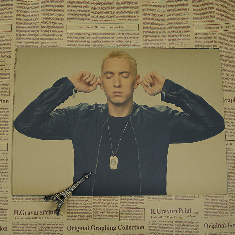 别颖痞子阿姆海报画纸牛皮纸墙贴eminem埃米纳姆hiphop说唱饶舌柠檬黄