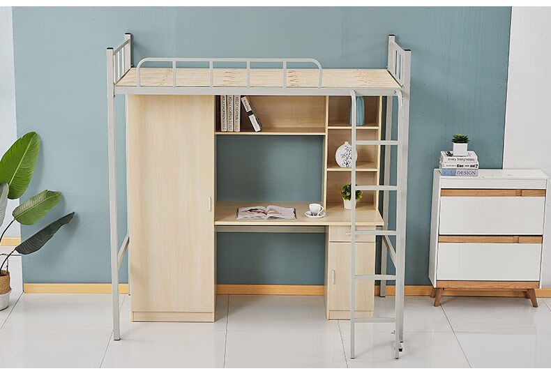 上床下桌组合床大学生员工宿舍双层多功能上床下柜书桌简约现代上铺