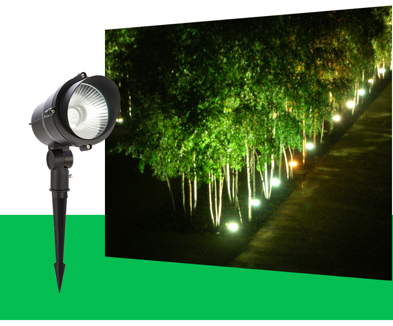 庭院led草坪射灯户外防水灯花园别墅投射灯射树灯插地灯cob照树灯 10w