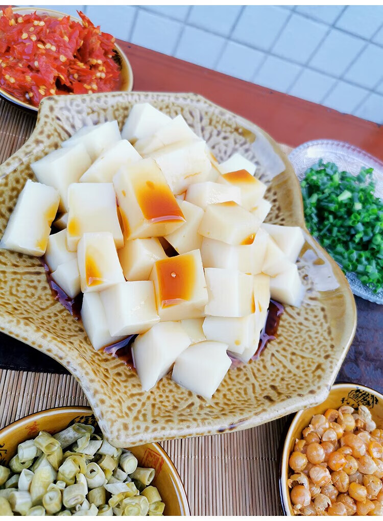 恩施恩施特产来凤卯洞米豆腐真空泡沫加冰2斤足调料 红色【图片 价格