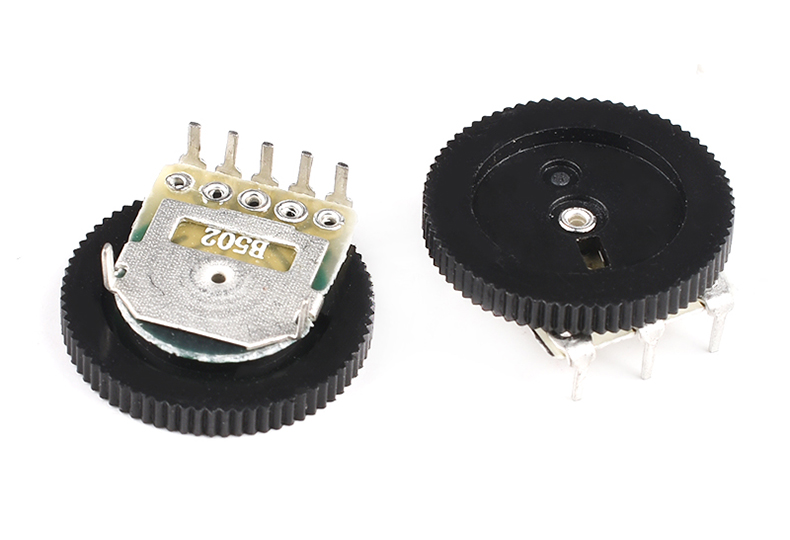 拨盘齿轮电位器单联双联 双联(5脚)b502 5k(5只)【图片 价格 品牌