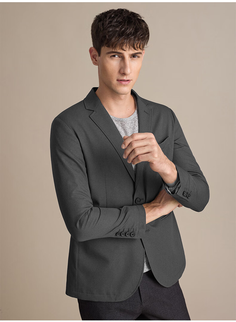 金利来休闲西装外套男装春夏新款男士暗斜纹防柔软舒适时尚易搭西服