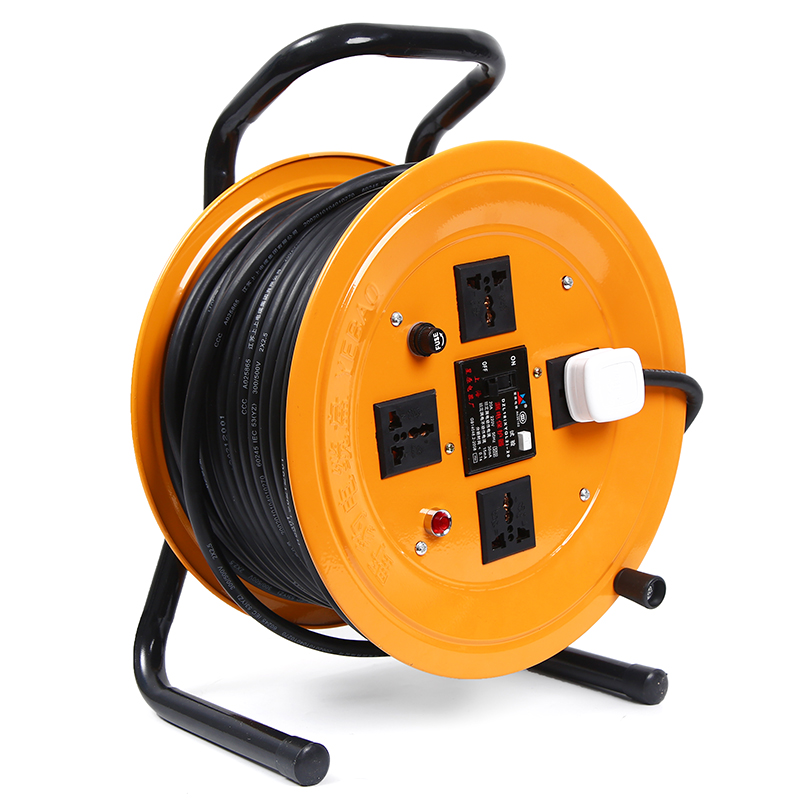 移动线盘插座空盘绕线盘线轴电缆盘卷线盘线滚子带线拖线盘50米30 可