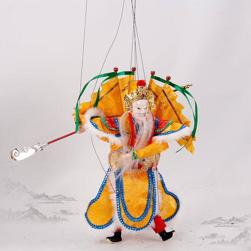 提线木偶傀儡泉州提线木偶武生武将6条线加重脚傀儡戏手工制作中国风