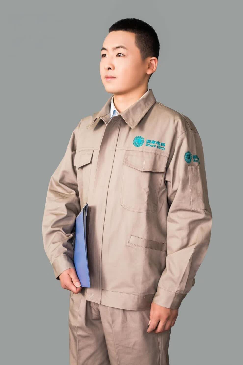 夏季国家中国南方电网工作服春秋棉加厚南方薄款电焊工 乳白色 xxxl