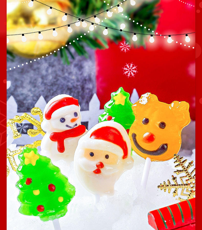 圣诞节糖果创意棒棒糖小礼物硬糖可爱圣诞老人小零食升级款圣诞节