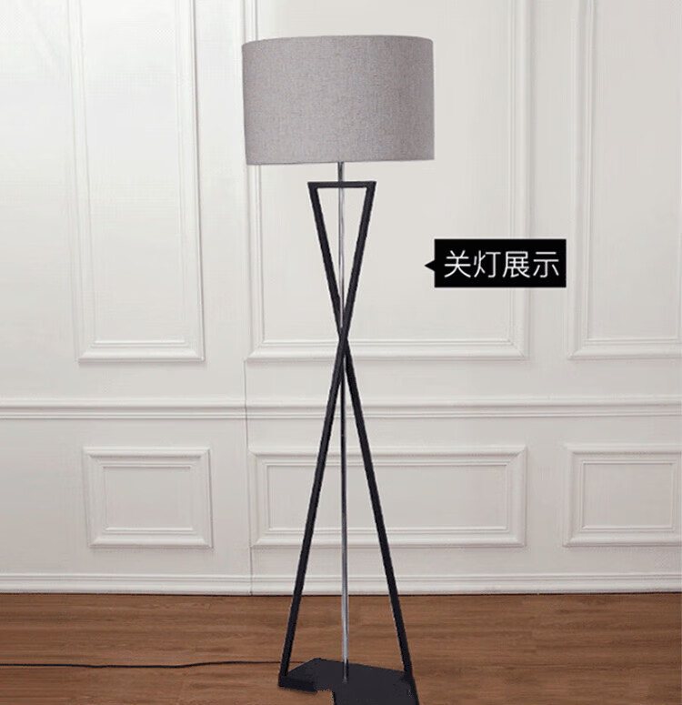 书房客厅时尚卧室床头灯led落地 白杆 麻色灯罩30*58cm【图片 价格