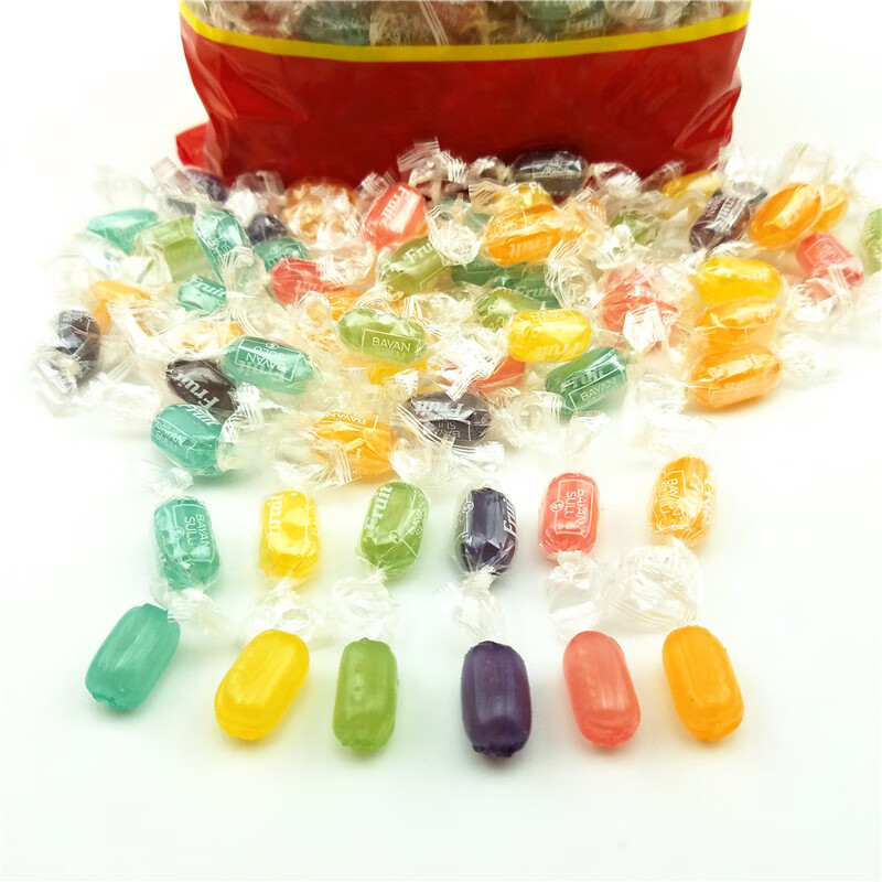 俄罗斯巴彦思路夹心水果糖 迷你混合水果味夹心糖 透明糖纸分装250克
