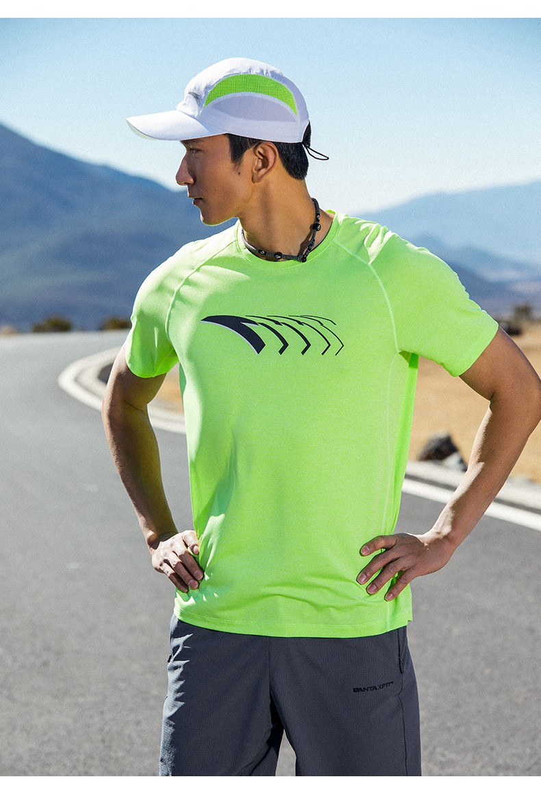 安踏速干短t跑步运动t恤男士2022夏季新款吸湿透气健身短袖上衣纯净白