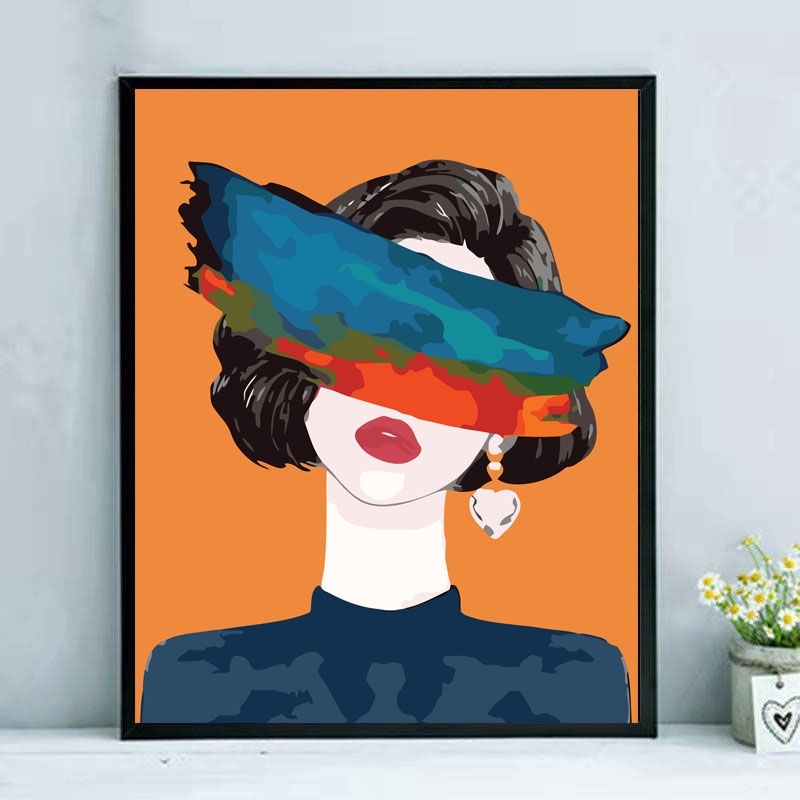 油画数字油画diy卧室手绘手工填充填色清新人物油彩挂画逐梦女孩 f182