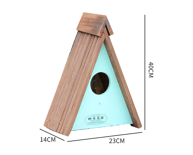 防腐木鸟窝鸟巢装饰鸟笼户外鸟屋装饰品木质麻雀鸟房子鸟屋鸟用具圆形