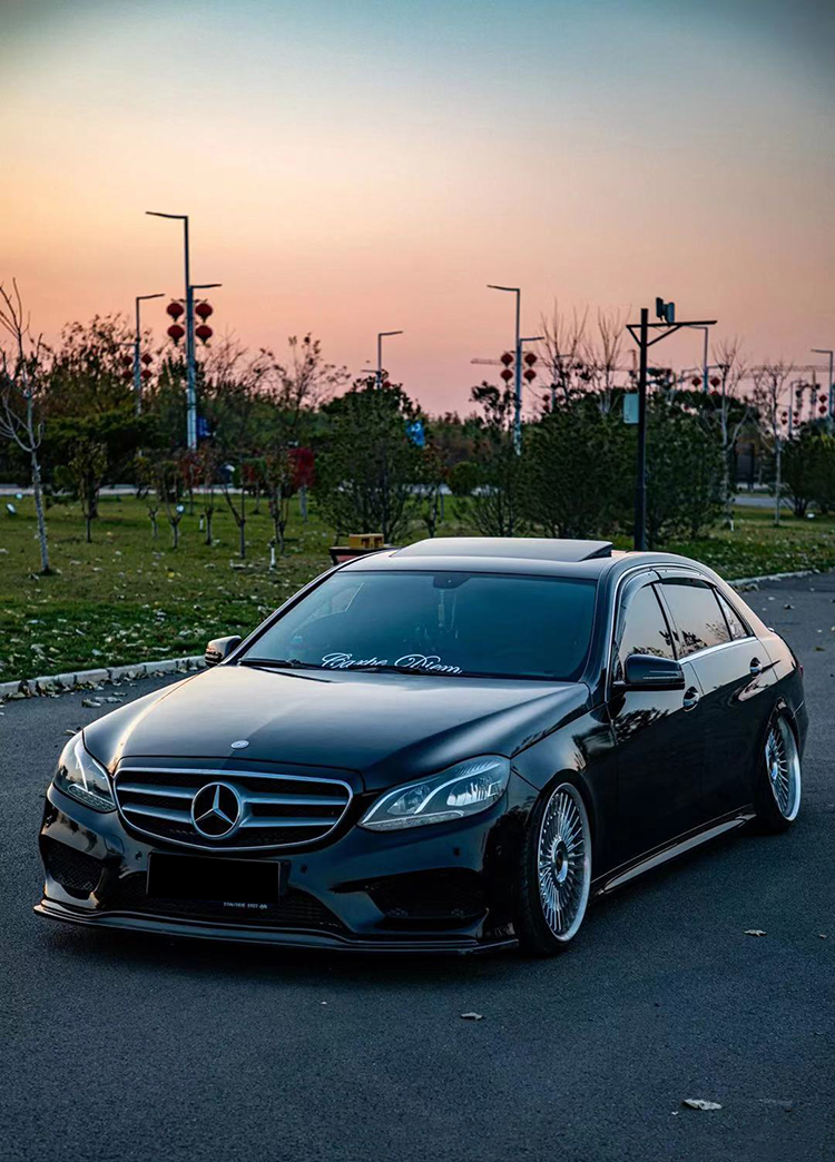 适用于w212奔驰e级改装e63大包围碳纤维前唇前铲侧裙后唇尾翼中网后期