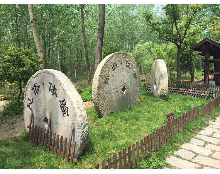 xinaishi农村老石碾子大石磨盘磨米面老物件石头磨子碾盘碾砣木架整套