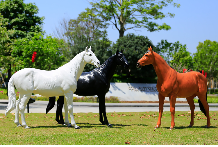 户外仿真马动物玻璃钢雕塑模型庭院公园景区商场落地大型装饰摆件 跃