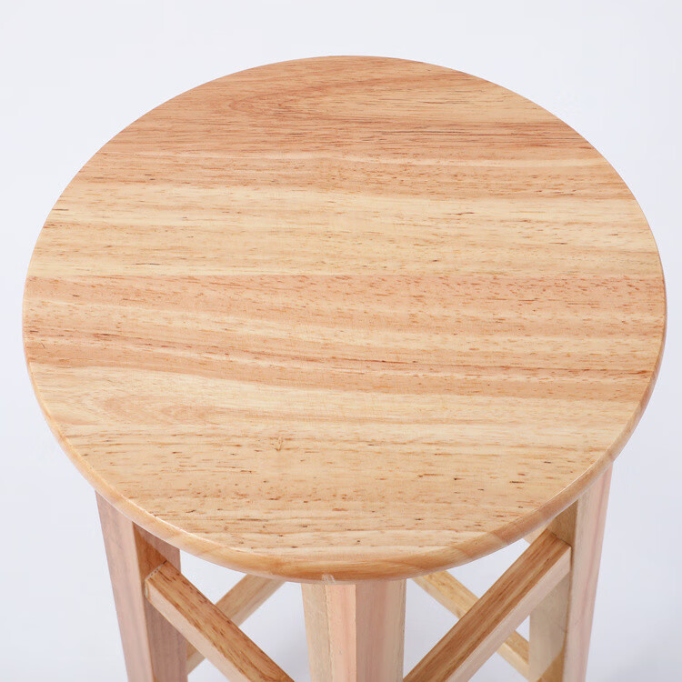 木橙子 实木櫈子高凳子实木圆凳家用木凳子餐凳简约成人商用高脚凳