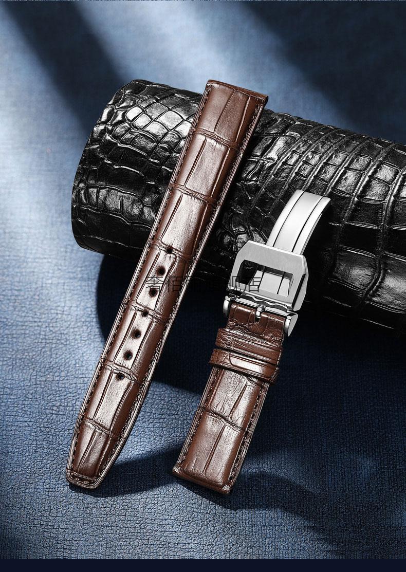 顺丰适用于万国iwc表带原装鳄鱼皮柏涛菲诺葡萄牙飞行员手表带男利瑞