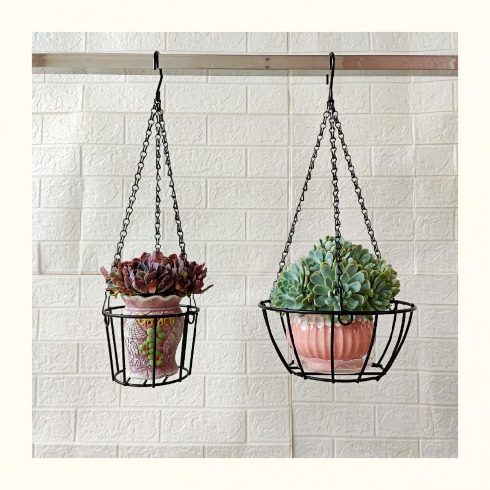 正杨智尚简约铁艺吊篮花盆挂架吊兰悬挂架多肉挂篮绿萝花盆悬挂式阳台