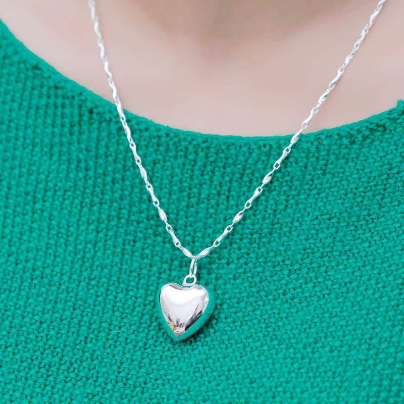 光面爱心形吊坠挂件女简约气质桃心项链毛衣开心果项坠子 特大号吊坠