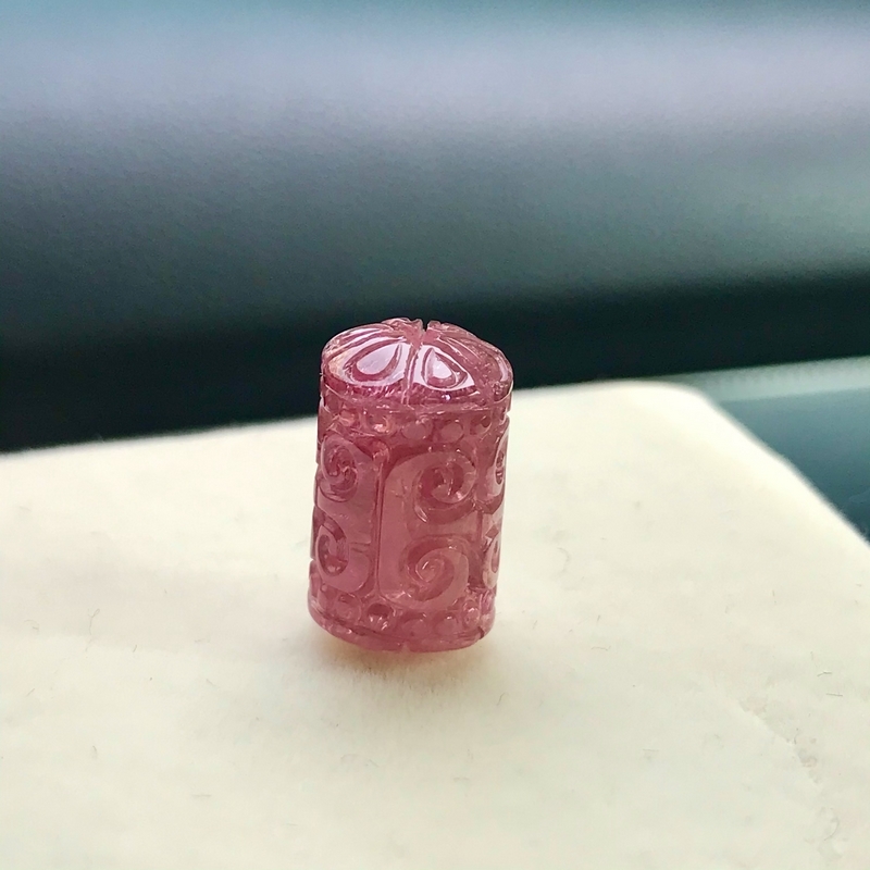 一图一物天然碧玺回纹珠单珠散珠 黄蓝红绿西瓜碧 手链配珠 男女 i117