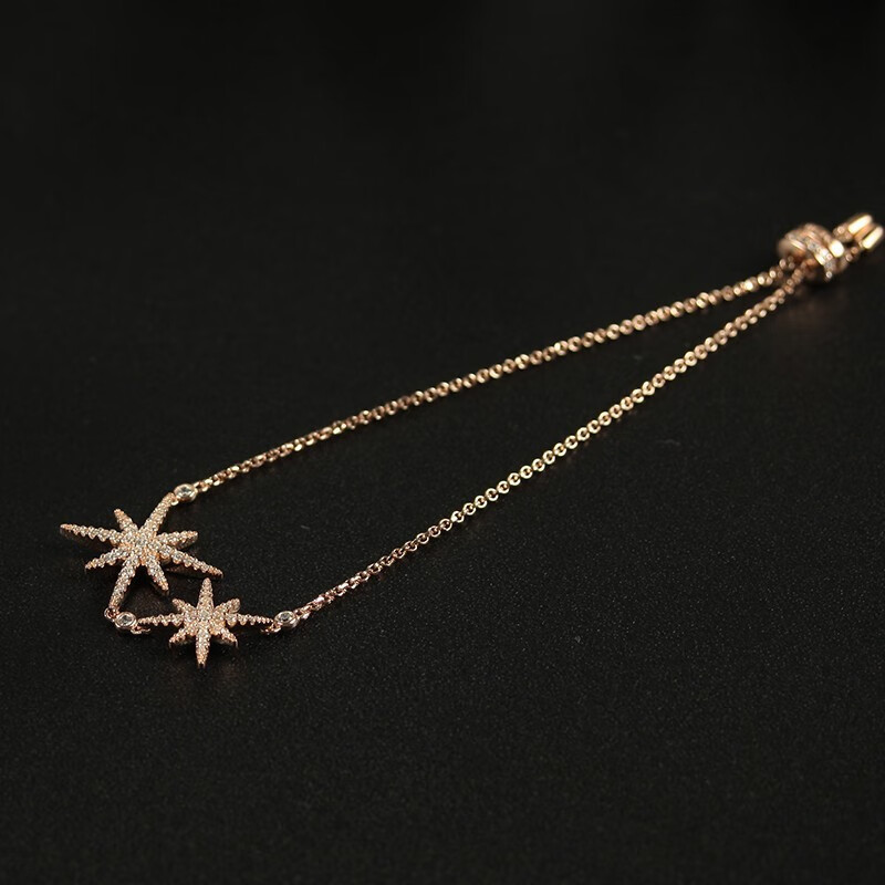 apm monaco六芒星手链女925银经典双流星手环 时尚饰品 情人节礼物 送