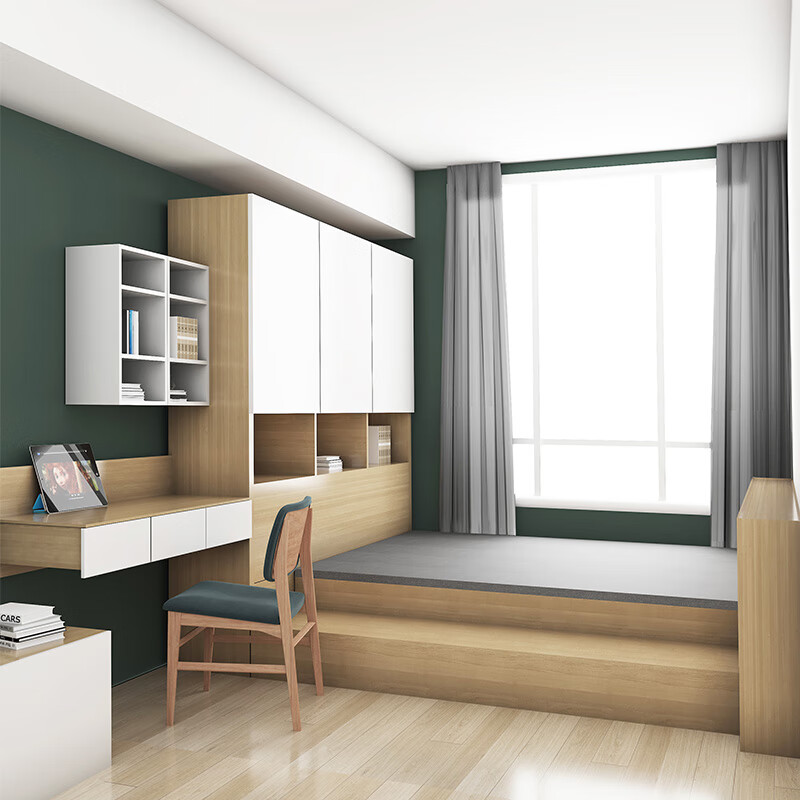 骁熊 榻榻米床衣柜一体定制地台床箱体多功能储物客厅日魔方组合踏踏