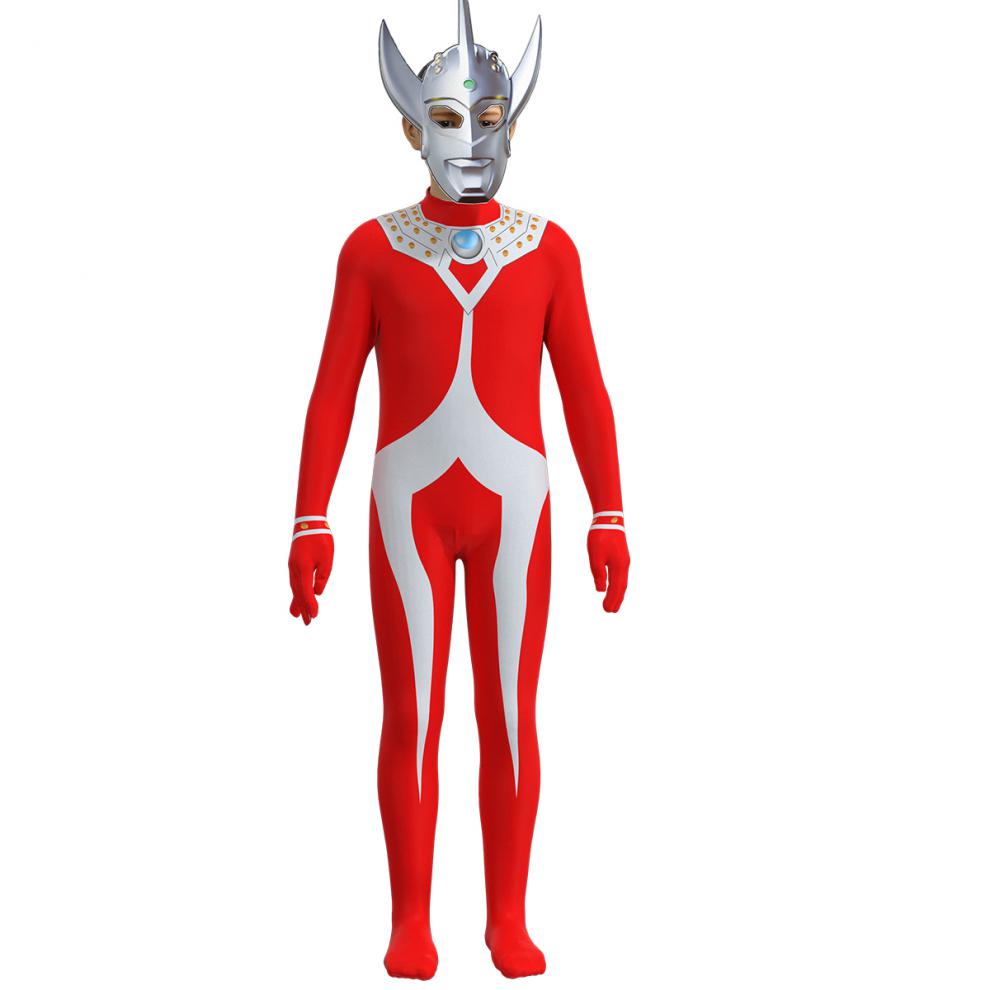 泰罗奥特曼衣服男童2021新款cosplay成人超人小孩超人泰罗连体紧身衣