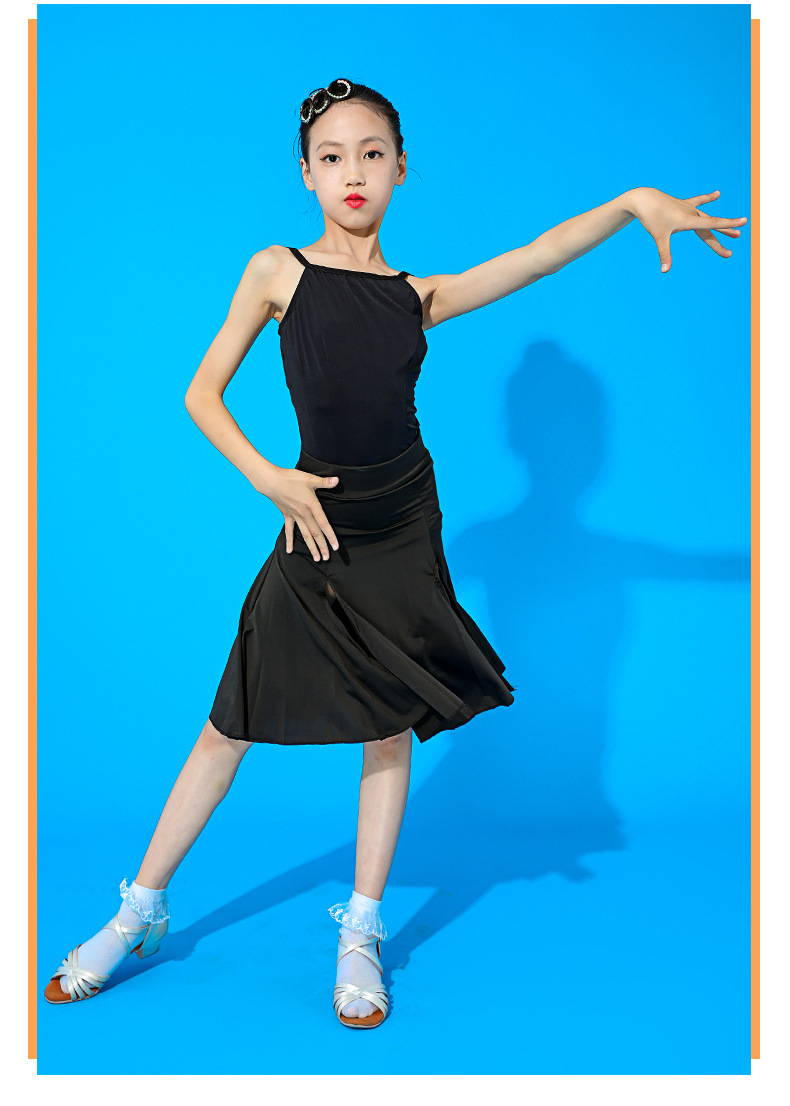 hzcl女孩拉丁裙舞蹈服儿童拉丁舞服装女童拉丁舞裙女孩练功服少儿比赛