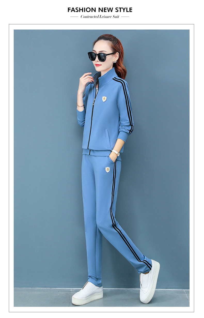 joncarzz品牌运动套装女秋冬季2019新款韩版休闲女装卫衣立领女式时尚