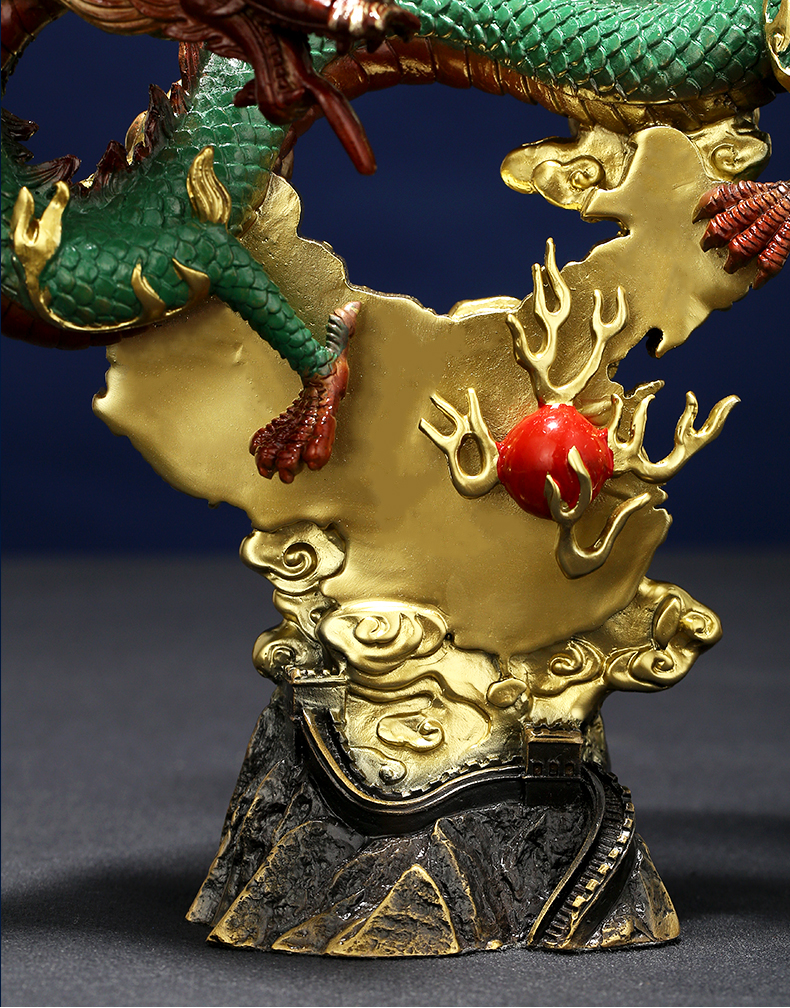 康聚如《华夏神龙》全铜龙摆件青龙办公室装饰家居礼品工艺品店铺开业