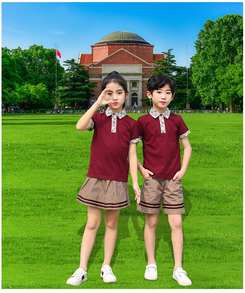 珠海香洲区小学生校服秋装长袖短袖t恤短裤套装珠海市学生服秋季t女生