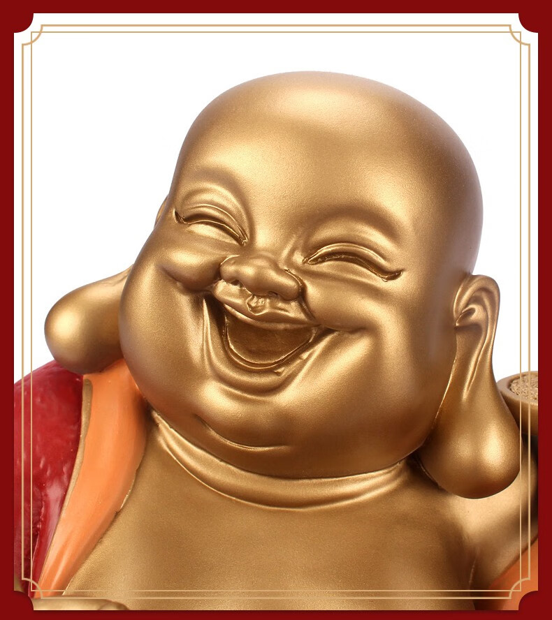 纯铜大肚弥勒佛佛像铜摆件笑佛铜像招财供奉家居客厅彩铜工艺礼品