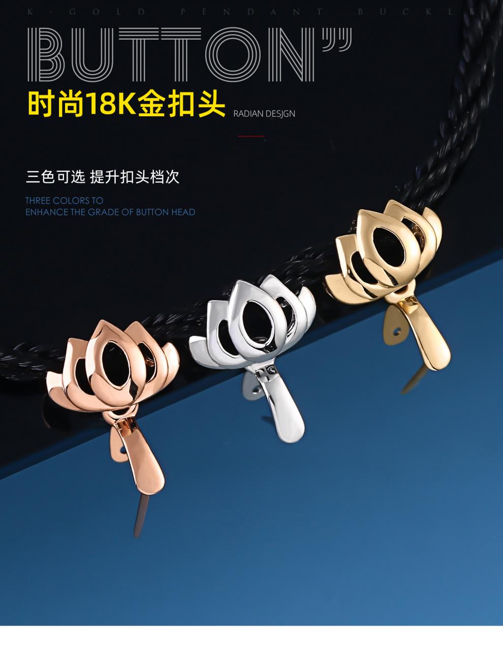 洛丽亚18k金扣头18k金扣头 步步生莲 佛公观音玉坠挂件珍珠吊坠k金夹