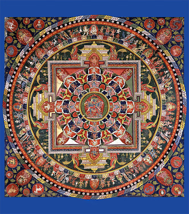正方形拼图旋转四季花园曼陀罗坛城唐卡成人 蓝色 唐卡5号900片【图片