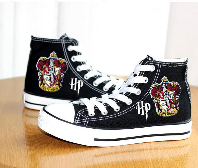 clcey春秋新款哈利波特联名帆布鞋周边休闲鞋高帮百搭男女学生鞋子