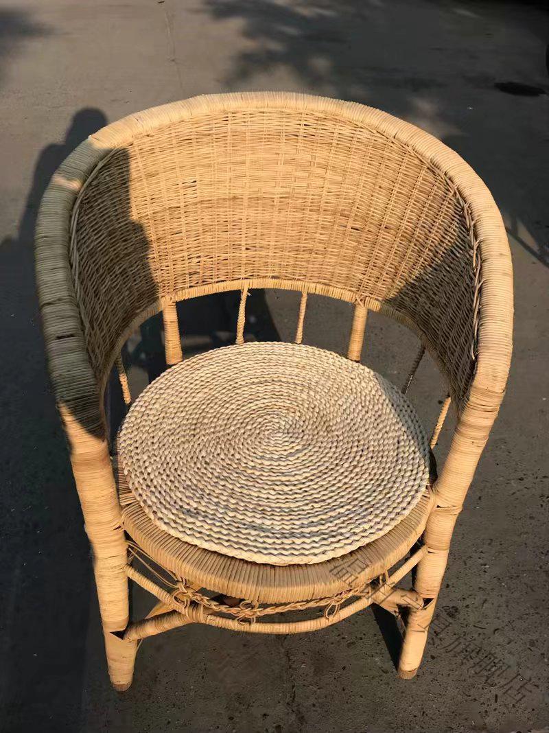小米(mi)米家生态通用天然藤编椅圆做旧巴蜀老式藤椅复古款藤椅老腾