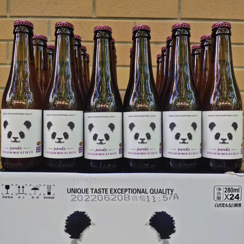 熊猫徽章啤酒 精酿艾百力多果味 国产百香果小麦白味啤酒整箱 百香果