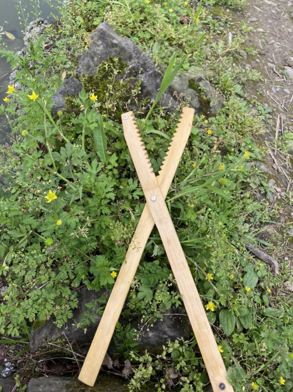 鱼夹钳夹鳝鱼捉黄鳝夹钳善鱼夹子抓泥鳅竹子竹夹子黄鳝夹 竹制夹 60cm