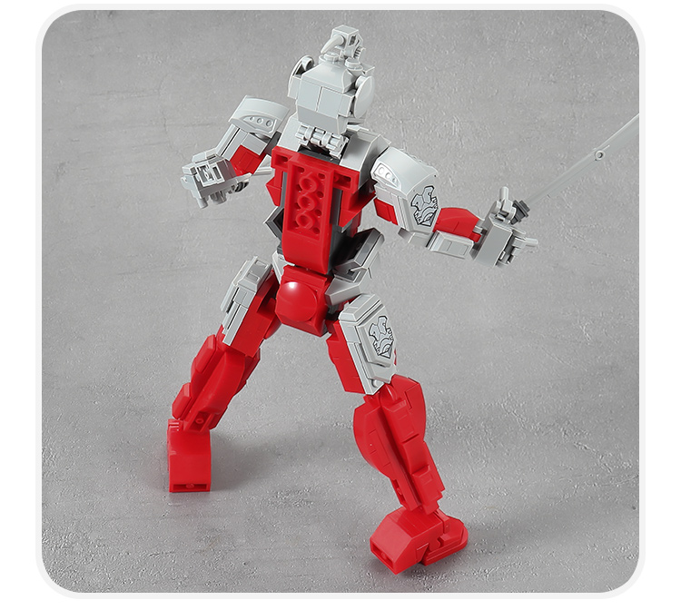 迪迦奥特曼积木玩具拼装机器人人仔赛文赛罗机甲颗粒系列男孩浙可爱