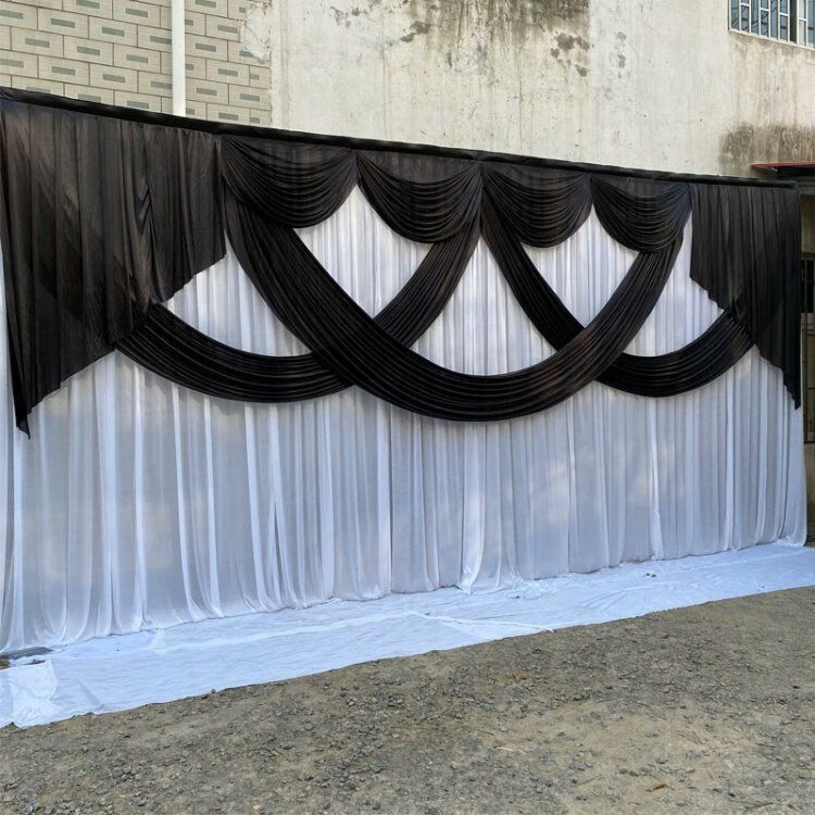 灵堂布置用品 白事灵堂背景布丧事幕布黑白葬礼灵棚布幔装饰殡礼孝堂
