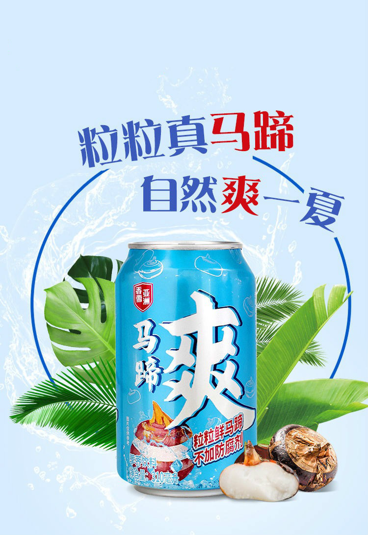 亚洲果味饮料果蔬汁粒粒真马蹄汁310ml*2/310ml*4夏季饮料 马蹄爽*4罐