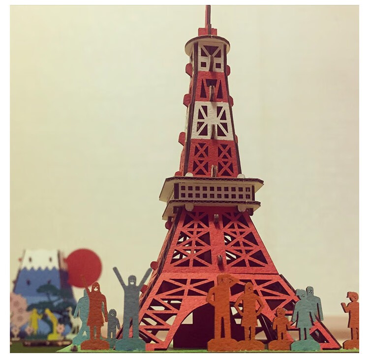 日本进口hacomo纸质立体3d建筑模型diy手工拼图创意摆件益l智玩具东京