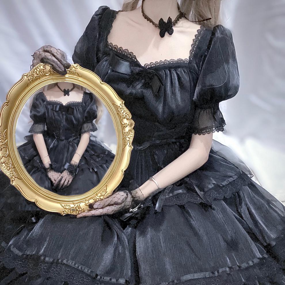 2022新款芙拉小姐lolita全款现货芙拉小姐洛丽塔lolita连衣裙短袖op花