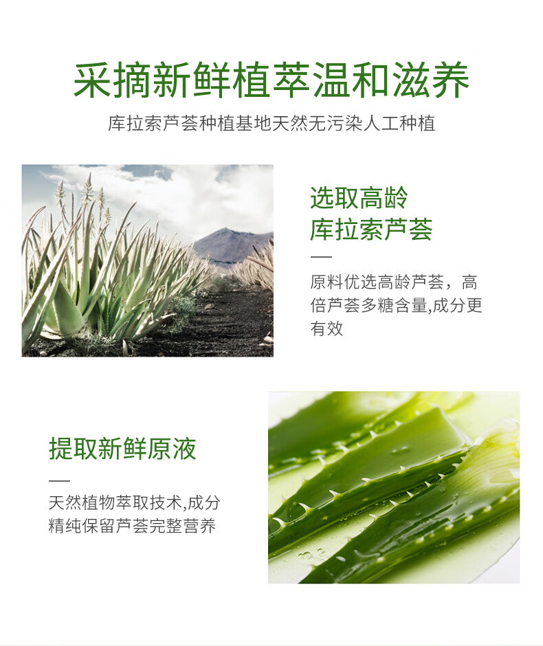肌琳莎自然芦荟胶补水滋润毛孔嫩滑肌肤晒后修护芦荟胶220g 2件优会装