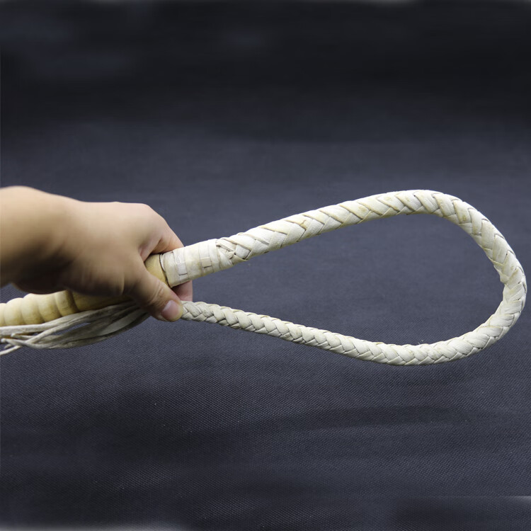 纯牛皮鞭子响鞭马鞭甩鞭骑马舞蹈防身鞭武术鞭影视道具 80厘米棕色纯