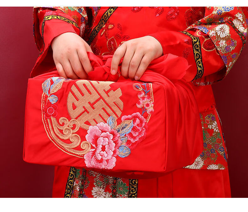 结婚用品结婚用红包袱女方新娘陪嫁嫁妆红色婚庆用品包裹布包袱皮娘家